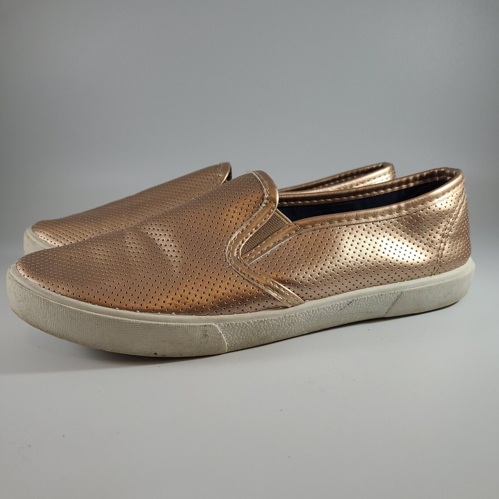 Charles Albert Ladies Slip On Flats Gold Size 8 Bronze Copper